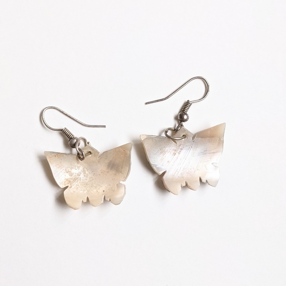 Vintage Black and White Butterfly Earrings - Picture 6 of 9